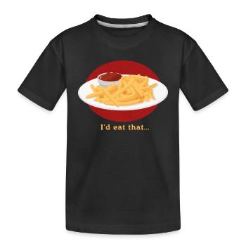 Frites frites frites restauration rapide restauration rapide cadeau - T-shirt bio Premium Enfant - noir - Devant