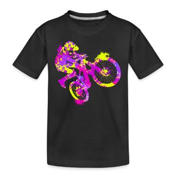 Art Mountain Biking Downhill Bike Radfahrer - Kinder Premium Bio T-Shirt - Schwarz - Vorne