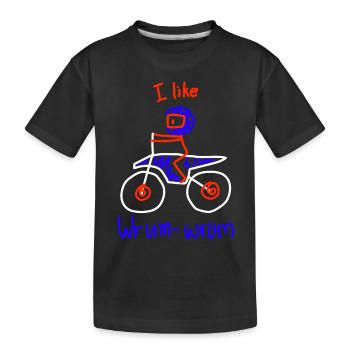 Lustiges Lustiges Motorrad Motorradfahrer - Kinder Premium Bio T-Shirt - Schwarz - Vorne
