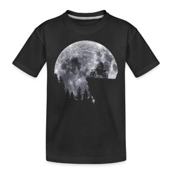 Moon Motocross Rider Dirt Bike Motorrad - Kinder Premium Bio T-Shirt - Schwarz - Vorne