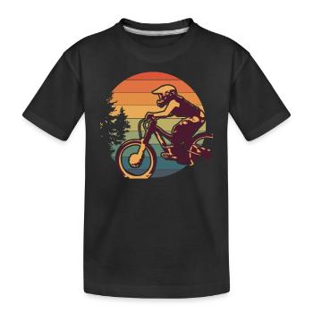 Retro Mountain Biking Mountain Bike Cyclist - Kinder Premium Bio T-Shirt - Schwarz - Vorne