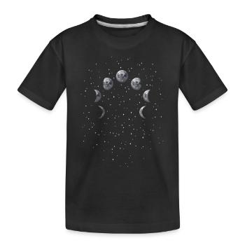 Mondfinsternis Astronomie Teleskop - Kinder Premium Bio T-Shirt - Schwarz - Vorne