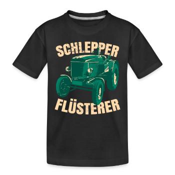 Schlepper Flüsterer - Kinder Premium Bio T-Shirt - Schwarz - Vorne
