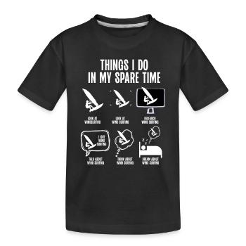 Windsurfen In Meiner Freizeit - Kinder Premium Bio T-Shirt - Schwarz - Vorne
