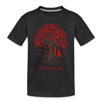 Marriage proposal Tree of Love Life - Kids' Premium Organic T-Shirt - black - Front