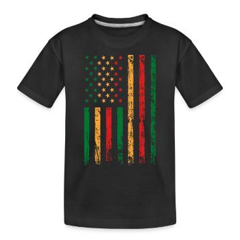 African-American flag holiday - Kids' Premium Organic T-Shirt - black - Front