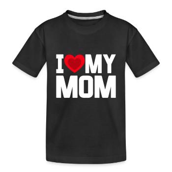 Ich Herz Meine Mutter Liebe Meine Mutter Glückliche Mutter - Kinder Premium Bio T-Shirt - Schwarz - Vorne