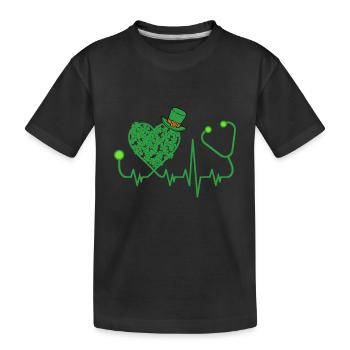 Irish Nurse St Patricks Day - Kids' Premium Organic T-Shirt - black - Front