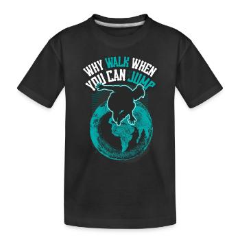 Why Walk Funny Freerunner Acro Parkour - Kinder Premium Bio T-Shirt - Schwarz - Vorne