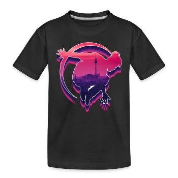 Berlin City Parkour Sports Runner Freerunning - Kinder Premium Bio T-Shirt - Schwarz - Vorne