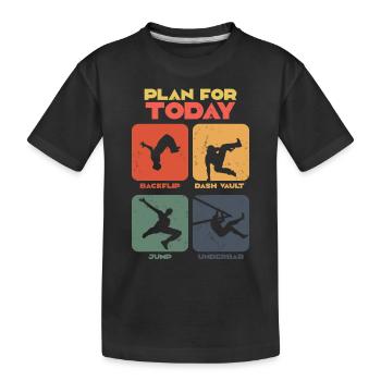 Retro Freerunner Acrobat Parkour - Kinder Premium Bio T-Shirt - Schwarz - Vorne