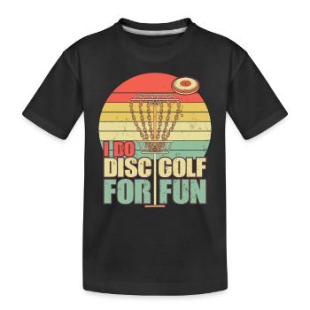 Disc Golf Liebhaber Retro Frisbee Golf Spieler - Kinder Premium Bio T-Shirt - Schwarz - Vorne