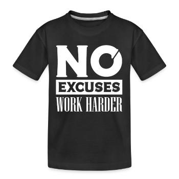 No more excuses Commitment - Motivation - Kids' Premium Organic T-Shirt - black - Front