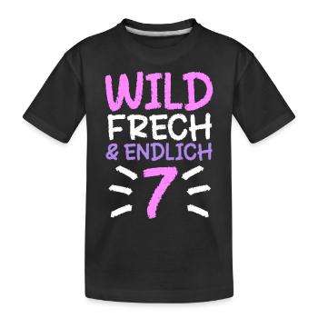 7 Geburtstag Geschenk Sieben Jahre 7. Geschenke - Kinder Premium Bio T-Shirt - Schwarz - Vorne