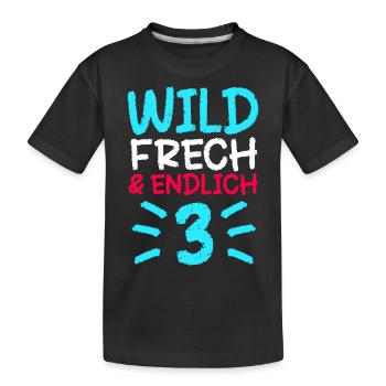 3 Geschenk 3. Geburtstag Drei Junge Mädchen - Kinder Premium Bio T-Shirt - Schwarz - Vorne
