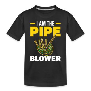 Ich bin der Pfeifenbler Instrument Musiker Dudel - Kids' Premium Organic T-Shirt - black - Front