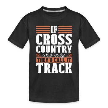 Course de cross-country si le cross-country était une course - T-shirt bio Premium Enfant - noir - Devant
