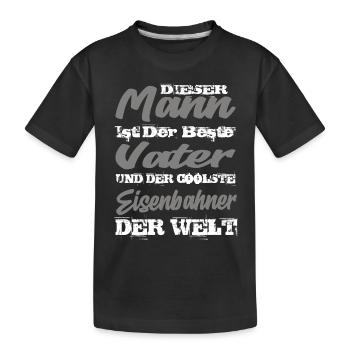 Eisenbahner - Kinder Premium Bio T-Shirt - Schwarz - Vorne