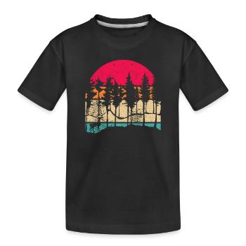 Montagne Faune Arbres Nature en plein air Rétro Forest - T-shirt bio Premium Enfant - noir - Devant