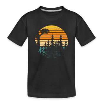 Montagne Faune Arbres Nature en plein air Rétro Forest - T-shirt bio Premium Enfant - noir - Devant