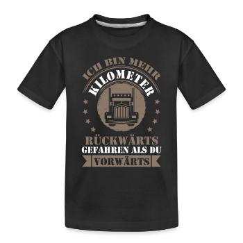LKW Fahrer Fernfahrer Lastkraftwagen Trucker - Kinder Premium Bio T-Shirt - Schwarz - Vorne