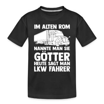 LKW Fahrer Fernfahrer Lastkraftwagen Trucker - Kinder Premium Bio T-Shirt - Schwarz - Vorne