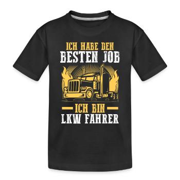 LKW Fahrer Fernfahrer Lastkraftwagen Trucker - Kinder Premium Bio T-Shirt - Schwarz - Vorne