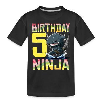 Shark Ninja I'm 5 - Action Underwater Birthday - Kids' Premium Organic T-Shirt - black - Front