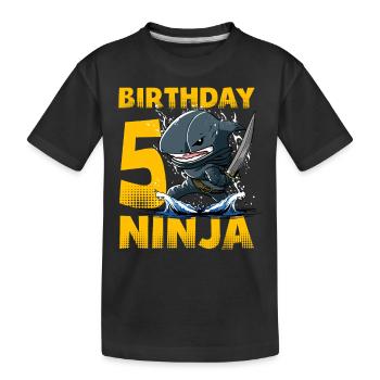 Shark Ninja I’m 5 - Action Anniversaire sous-marin - T-shirt bio Premium Enfant - noir - Devant