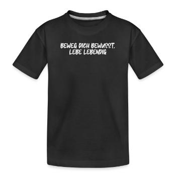 Pilates - Beweg dich bewusst, lebe lebendig - Kinder Premium Bio T-Shirt - Schwarz - Vorne