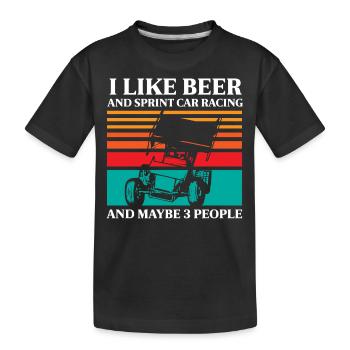 Sprint car races, sprint cars, dirt track races - Kids' Premium Organic T-Shirt - black - Front