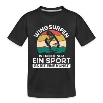 Wingsurfing Ist Nicht Nur Ein Sport - Kinder Premium Bio T-Shirt - Schwarz - Vorne