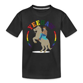 Yeehaw Cowboy Homosexuell - Kinder Premium Bio T-Shirt - Schwarz - Vorne