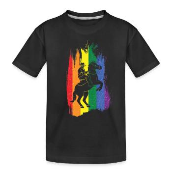 Retro-homosexueller Cowboy - Kinder Premium Bio T-Shirt - Schwarz - Vorne