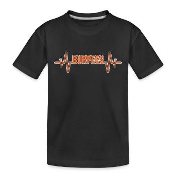 Burpees Herzschlag - Kinder Premium Bio T-Shirt - Schwarz - Vorne