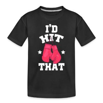 I'd Hit That Punching Handschuhe Combat Sports - Kinder Premium Bio T-Shirt - Schwarz - Vorne