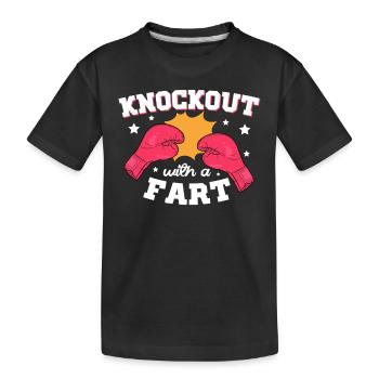 Knockout with a Fart Combat Sports Boxer - Kids' Premium Organic T-Shirt - black - Front