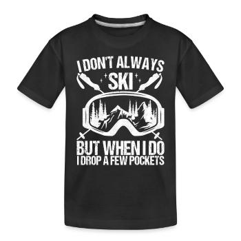 Skiers - Kids' Premium Organic T-Shirt - black - Front