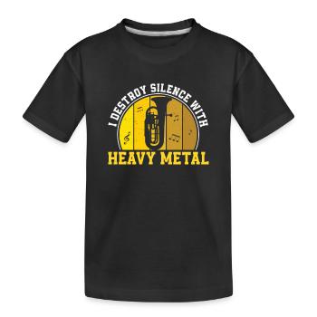 Euphonium Destroy Silence with a - Kids' Premium Organic T-Shirt - black - Front