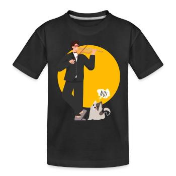 Cat Music Composer Violin Player - Kinder Premium Bio T-Shirt - Schwarz - Vorne
