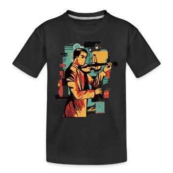 Vintage Geigenspieler Musik Komponisten - Kinder Premium Bio T-Shirt - Schwarz - Vorne