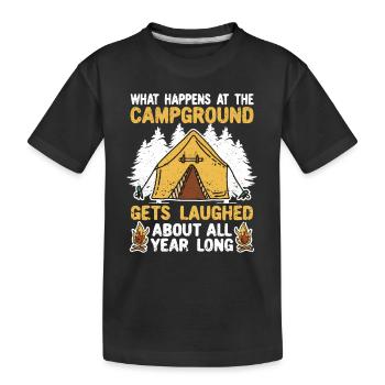 Que se passe-t-il au Camping Camper - T-shirt bio Premium Enfant - noir - Devant