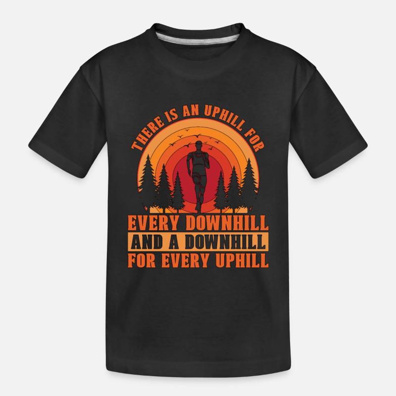 Le trail running y est une montée pour la course de trail - T-shirt bio Premium Enfant - noir