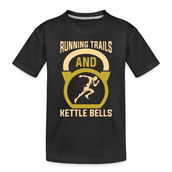 Running Trails And Athletes Training Trail Running - Kids' Premium Organic T-Shirt - black - Front