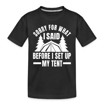 Fun camping t-shirt - Kids' Premium Organic T-Shirt - black - Front