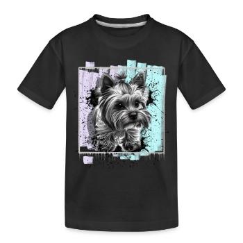 Yorkshire Terrier - Kinder Premium Bio T-Shirt - Schwarz - Vorne