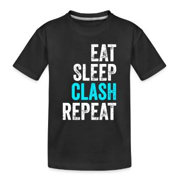Mens Gaming Clan idea Eat Sleep Clash Repeat - Kids' Premium Organic T-Shirt - black - Front