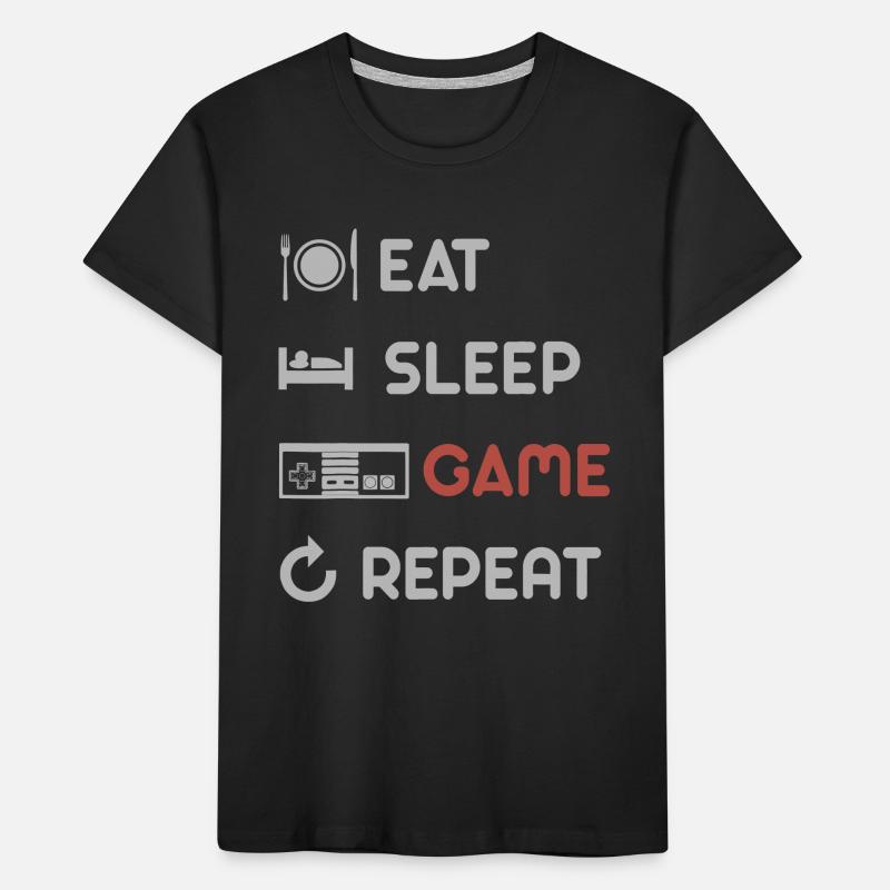 Manger le jeu de sommeil Répéter le graphique T-shirt bio Premium Enfant