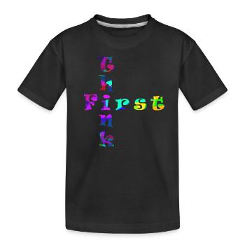 Think First - Kids' Premium Organic T-Shirt - black - Front