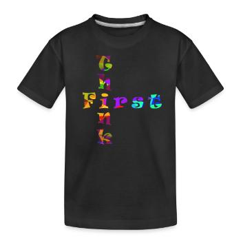 Think First - Kids' Premium Organic T-Shirt - black - Front